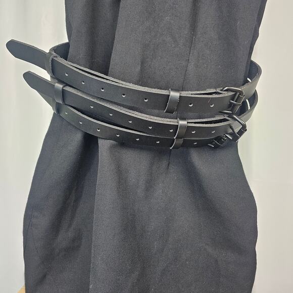 Ksubi Black Belted Sleeveless Mini Dress S NWT Punk Edge Y2K Revival - Picture 2 of 4